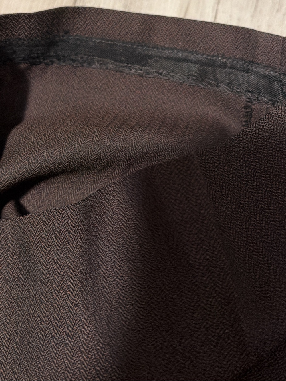100% wool Santorelli brown Italian blazer mid rise straight long leg suit set - Picture 9 of 9